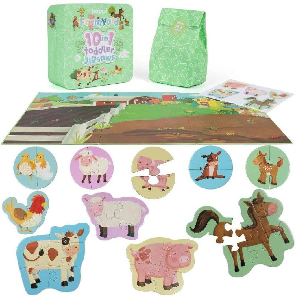 Boppi 10 in 1 Toddler Jigsaw Puzzle - Farmyard - ScandiBugs