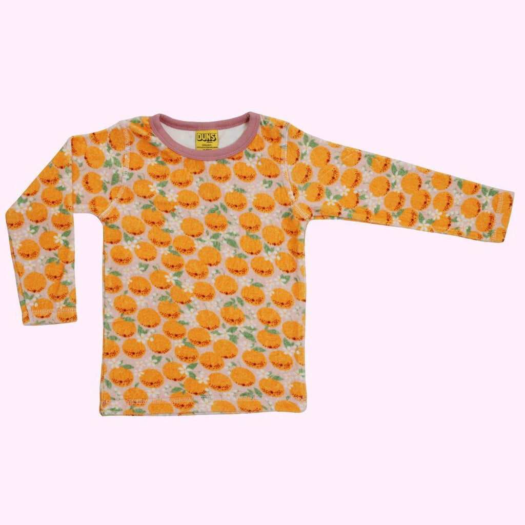 DUNS Oranges Pink - Velour Long Sleeve Top - ScandiBugs
