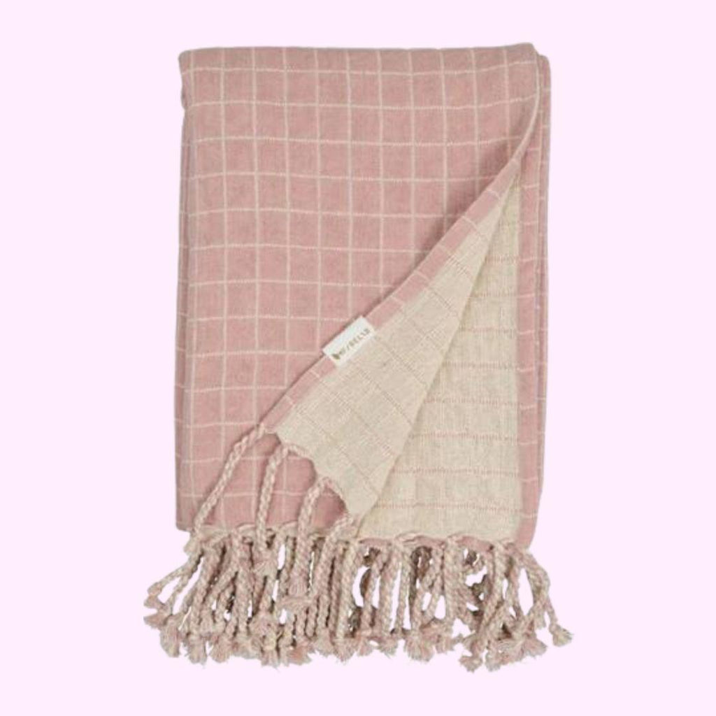 Fabelab Grid Baby Blanket - Old Rose - ScandiBugs
