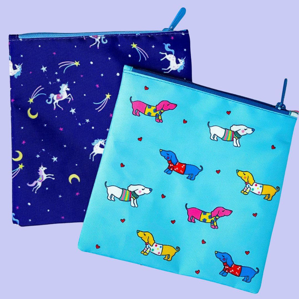 Yumbox Reusable Sandwich Bag - Set of 2 - Unicorns & Woof! - ScandiBugs