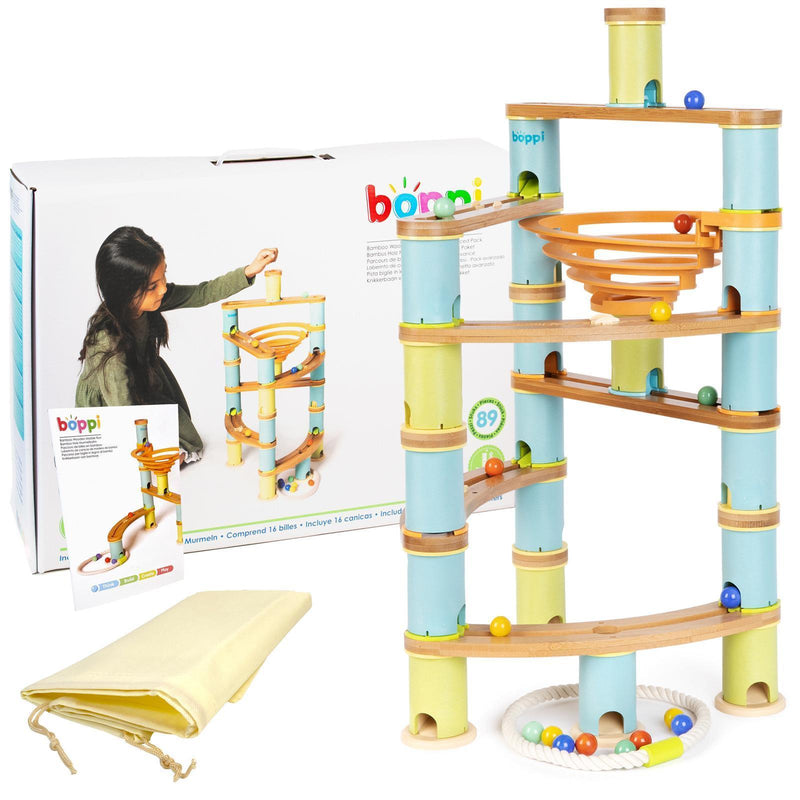 Boppi Wooden Bamboo Marble Run - Advanced Pack - ScandiBugs