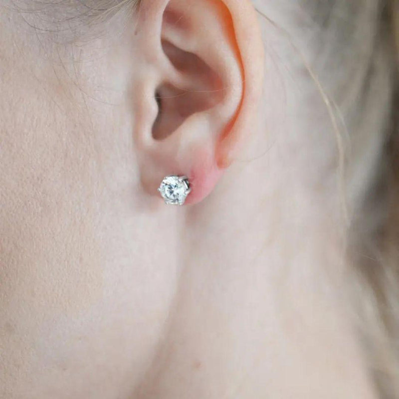 Clear Cubic Zirconia Hypoallergenic Stud Earrings - ScandiBugs