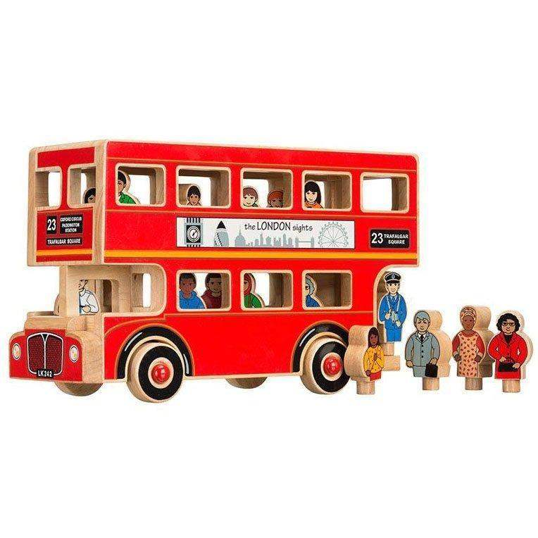 Lanka Kade Fair Trade Wooden Deluxe London Bus Toy : ScandiBugs