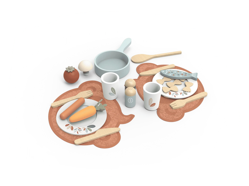 Speedy Monkey Wooden Dining Set with 19 Accessories