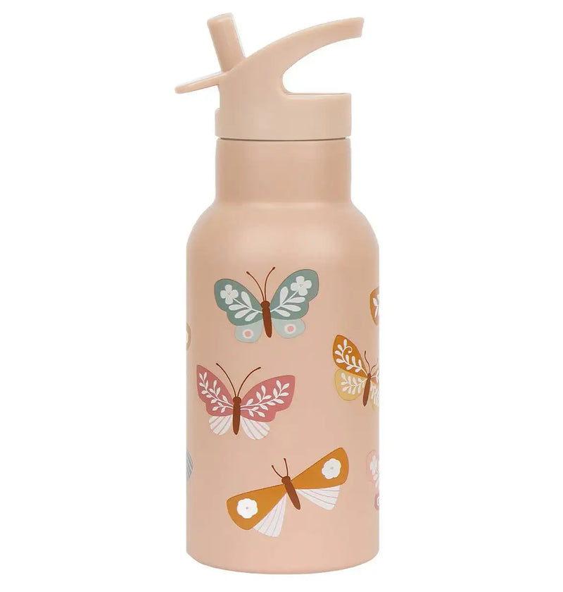 A Little Lovely Company Kids Stainless Steel Drink / Water Bottle: Butterflies