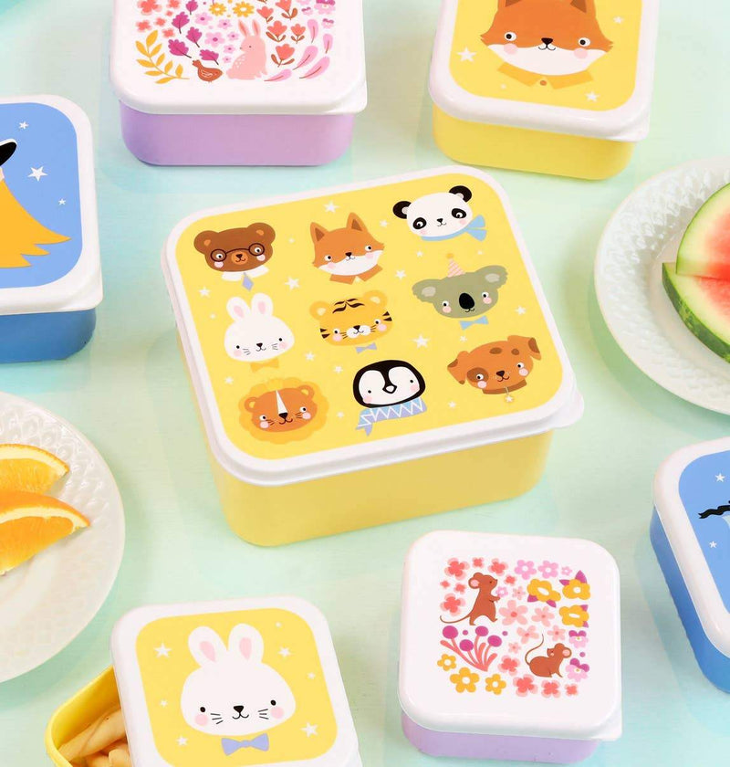 A Little Lovely Company - Lunch & Snack Box Set: Animal friends