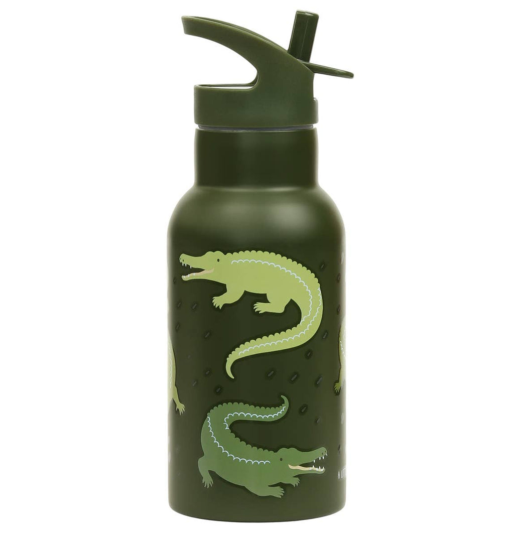 A Little Lovely Company - Kids Stainless Steel Drink / Water Bottle: Crocodiles