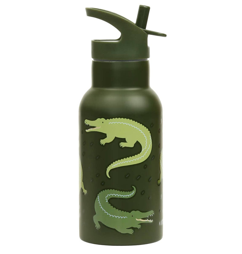 A Little Lovely Company - Kids Stainless Steel Drink / Water Bottle: Crocodiles