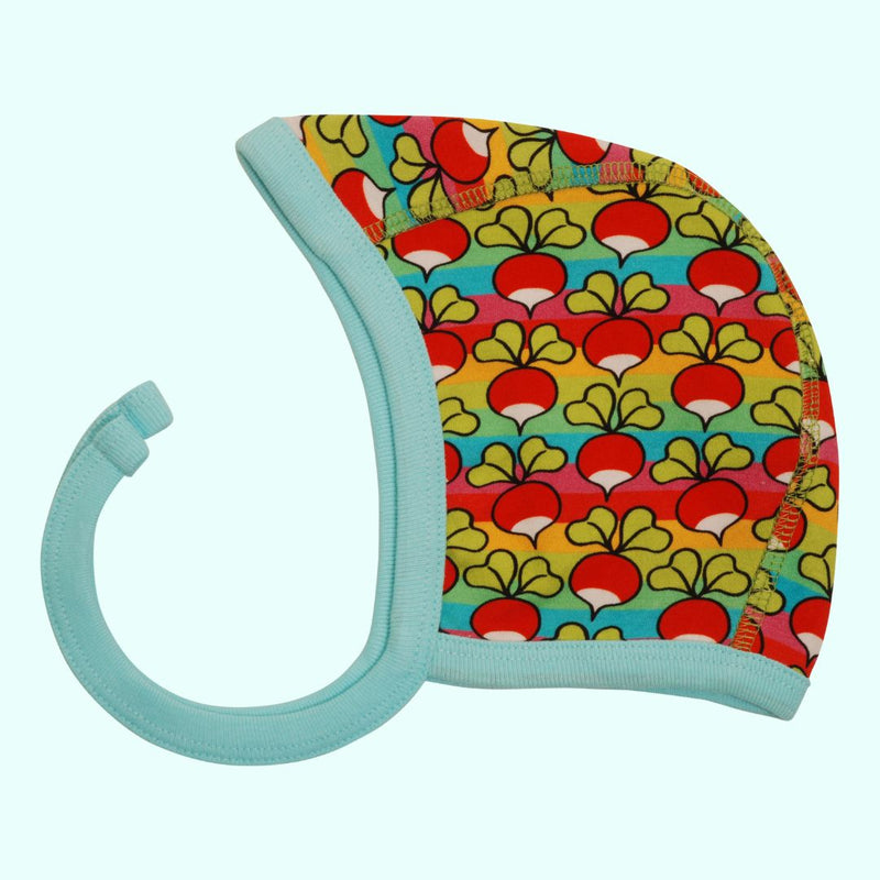 DUNS Radish Mini Stripe - Classic Baby Cap/Bonnet