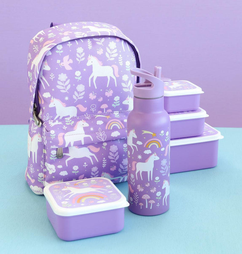 A Little Lovely Company - XL Stainless Steel Drink / Water Bottle: Unicorn Dreams
