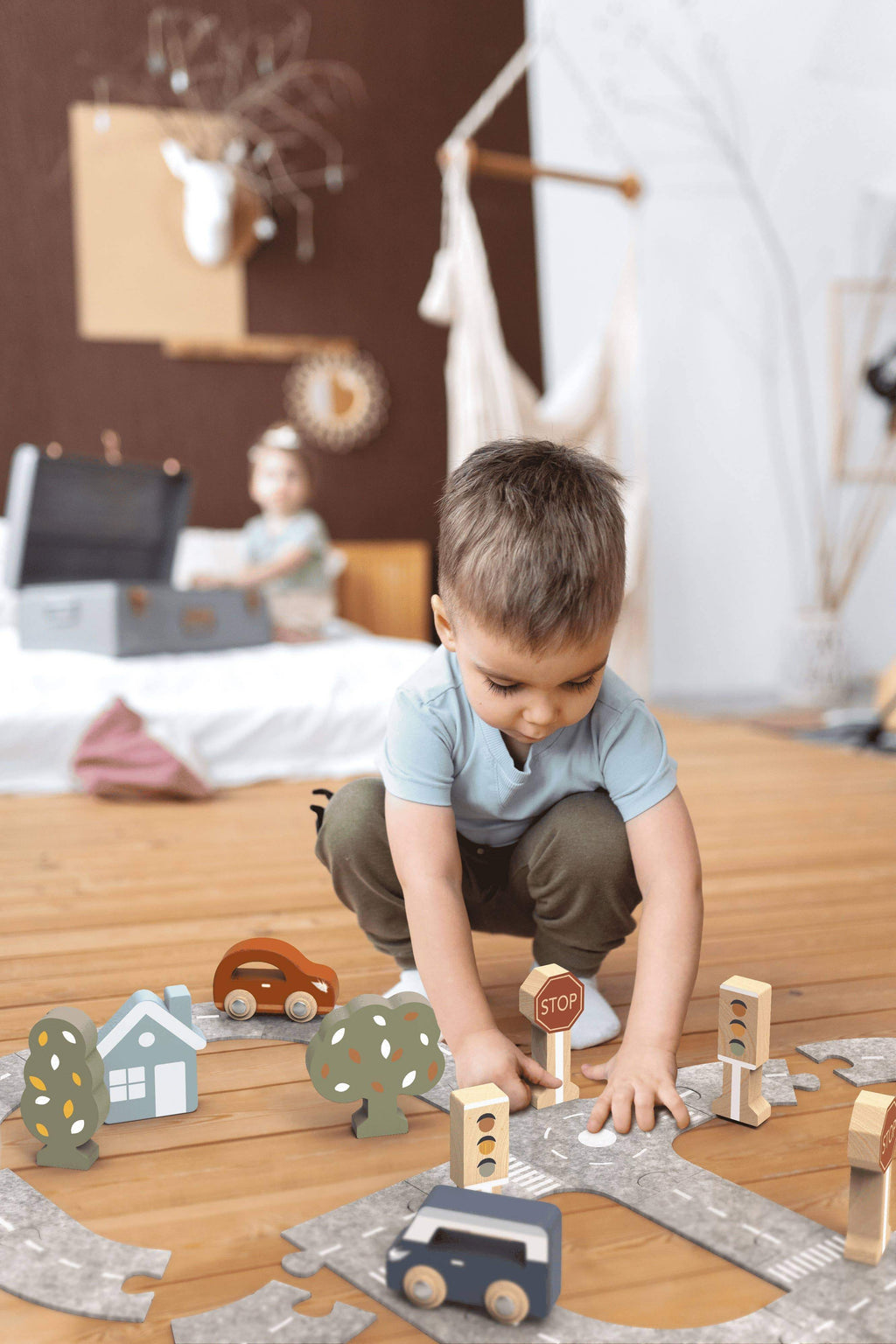 Speedy Monkey Car Track Puzzle with 2 Cars