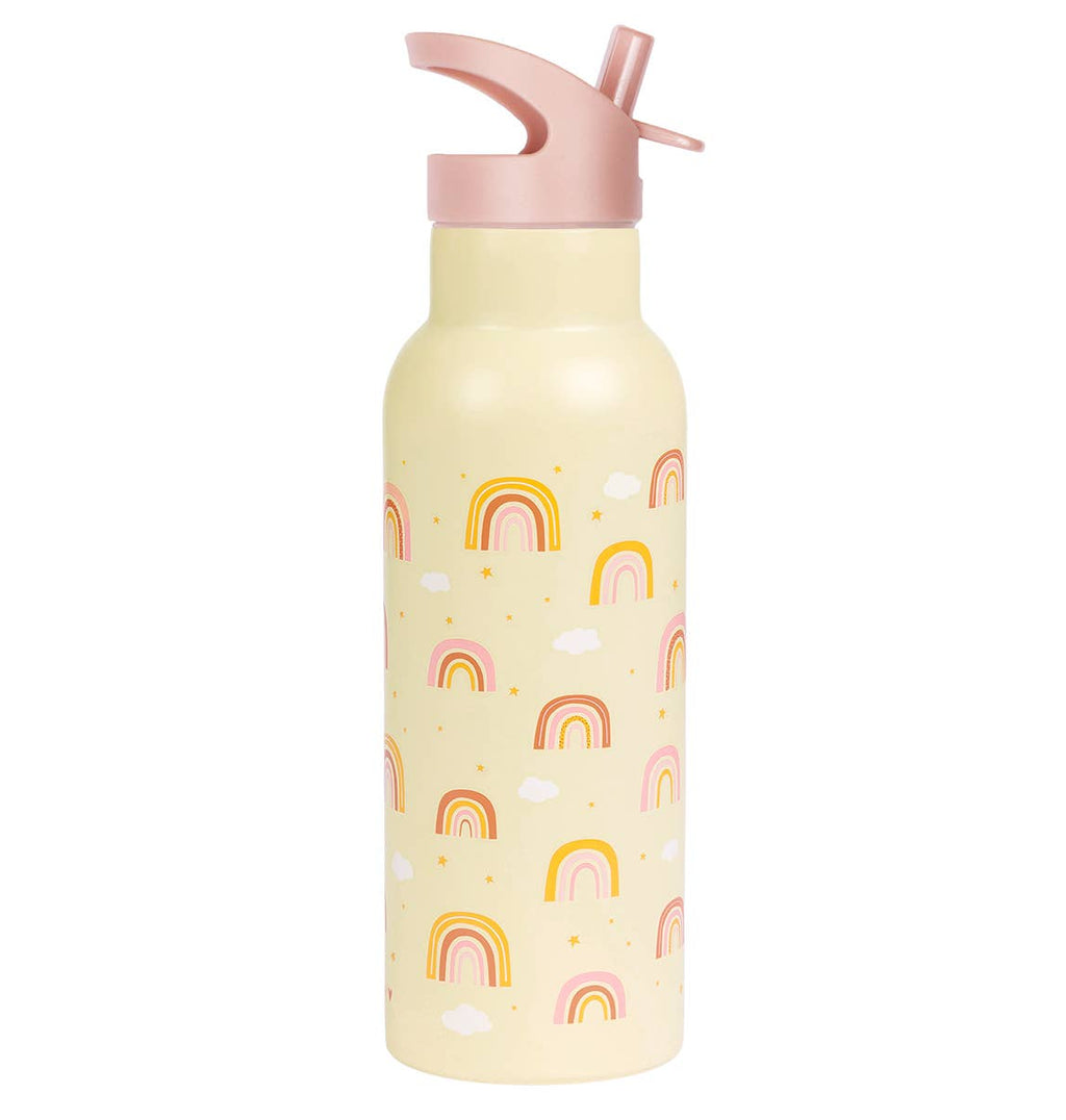 A Little Lovely Company XL Stainless Steel Drink / Water Bottle: Rainbows