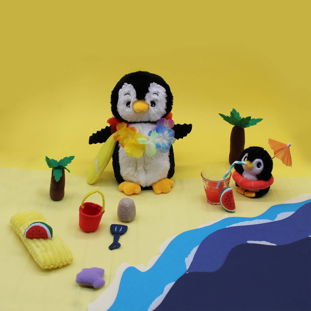 Les Ptipotos - Poppy The Penguin Mum & Baby: Black