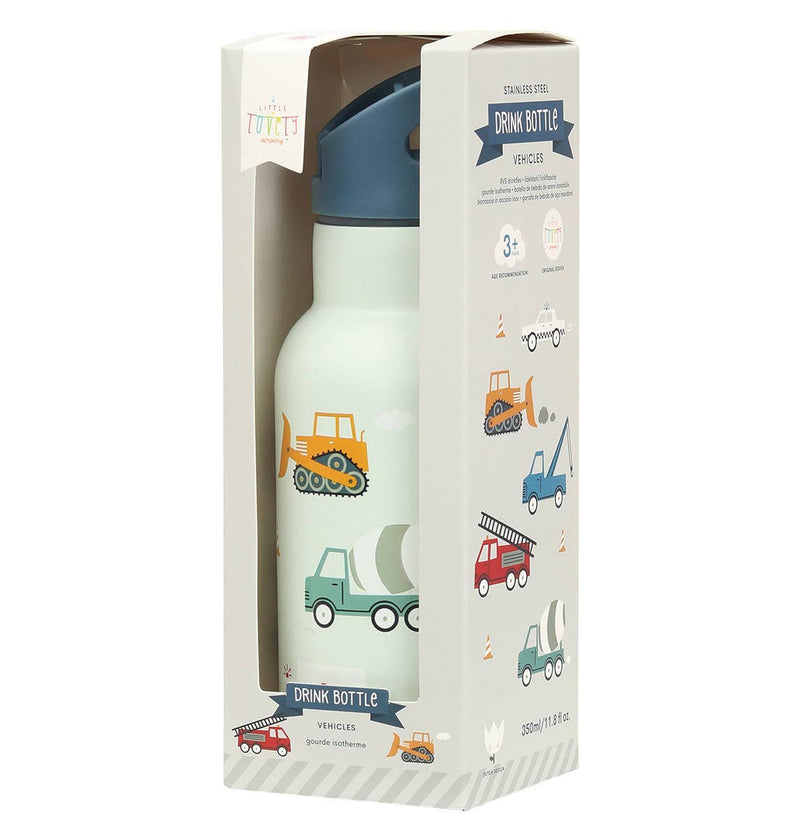 A Little Lovely Company - Kids Stainless Steel Drink / Water Bottle: Vehicles, Cars