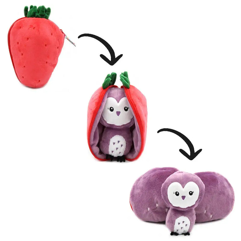 Flipetz the 2-in-1 Plush Toy - Sorbet the Owl/Strawberry