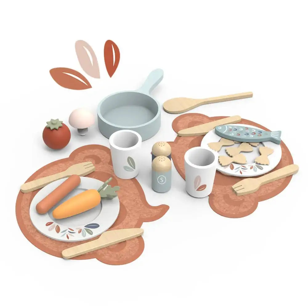 Speedy Monkey Wooden Dining Set with 19 Accessories