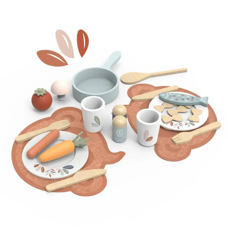 Speedy Monkey Wooden Dining Set with 19 Accessories
