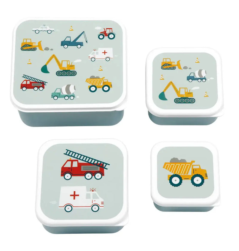 A Little Lovely Company - Lunch & Snack Box Set: Vehicles