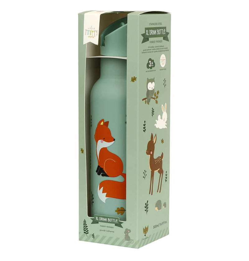 A Little Lovely Company - XL Stainless Steel Drink / Water bottle: Forest friends