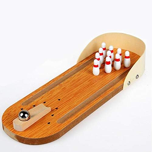 Retro Wooden Tabletop Bowling Game