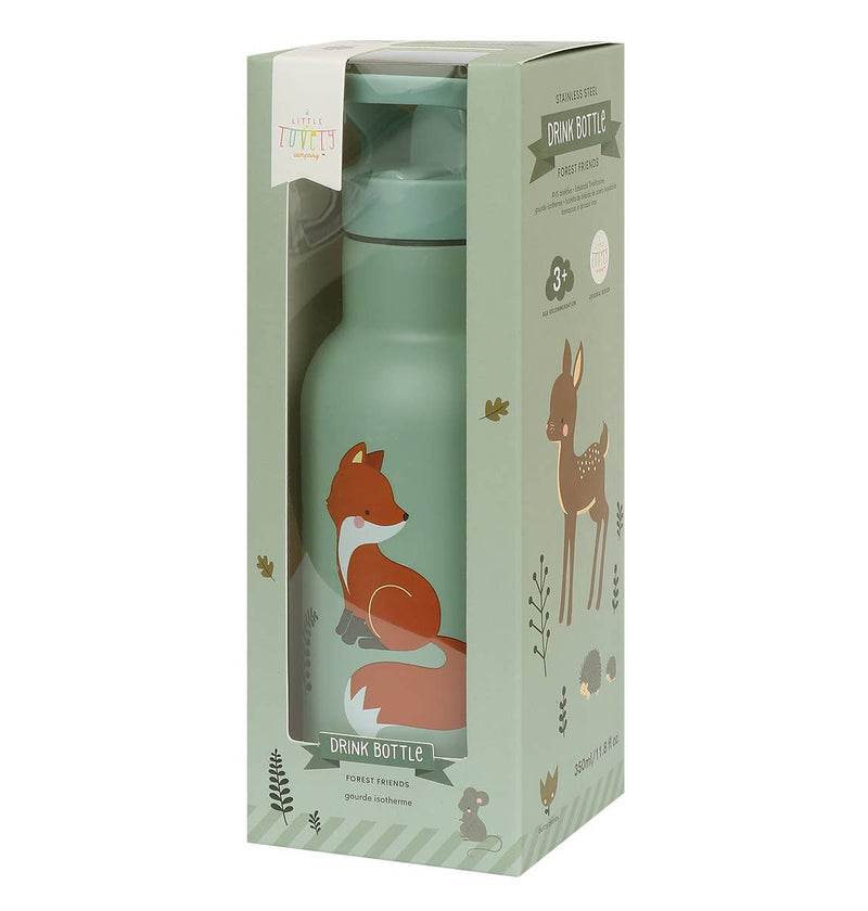 A Little Lovely Company - Kids Stainless Steel Drink / Water Bottle: Forest Friends