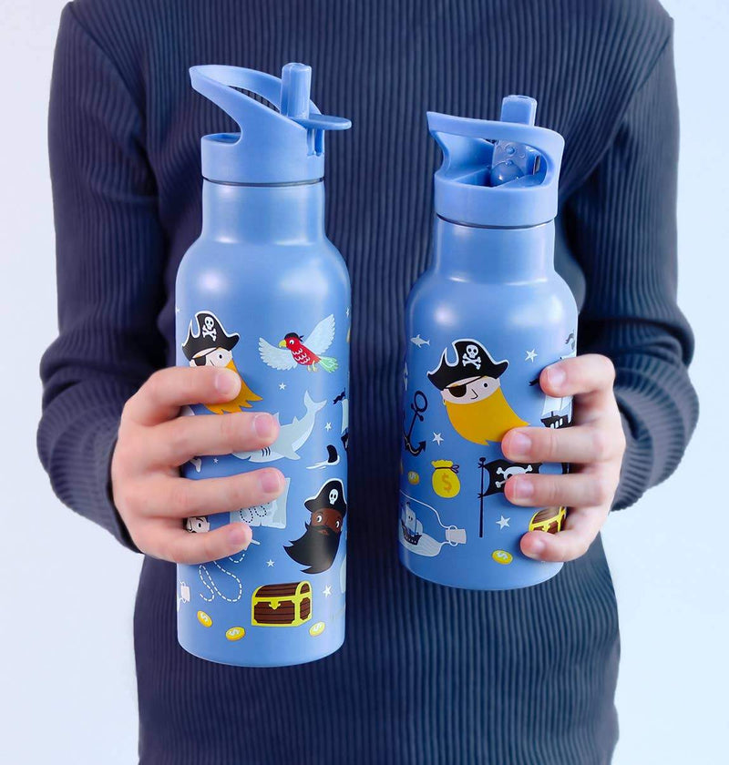 A Little Lovely Company - Kids Stainless Steel Drink / Water Bottle: Pirates