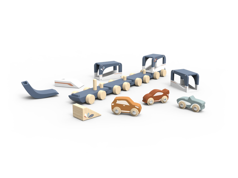 Speedy Monkey Train Vehicle Carrier with 3 Cars