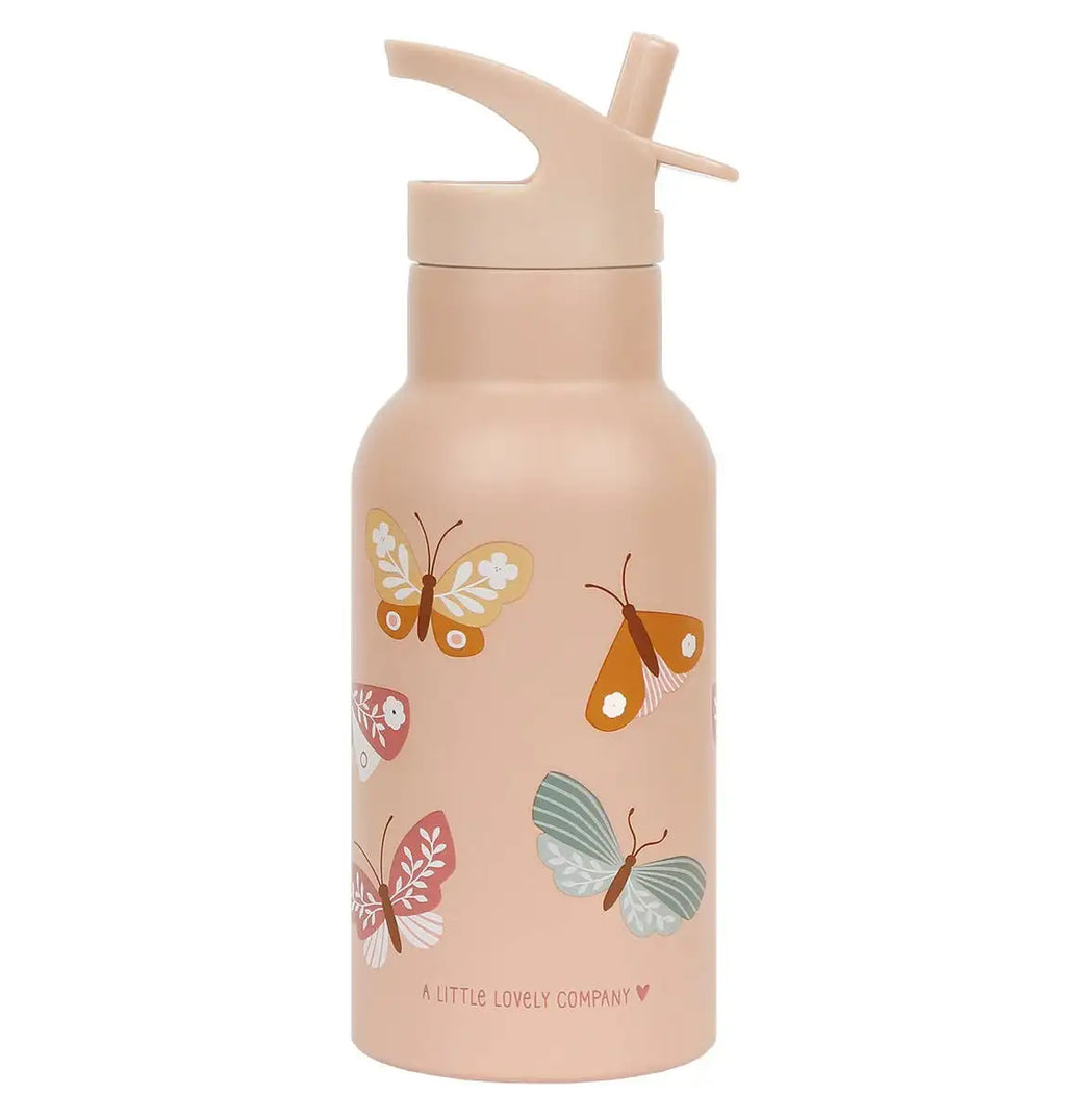 A Little Lovely Company Kids Stainless Steel Drink / Water Bottle: Butterflies