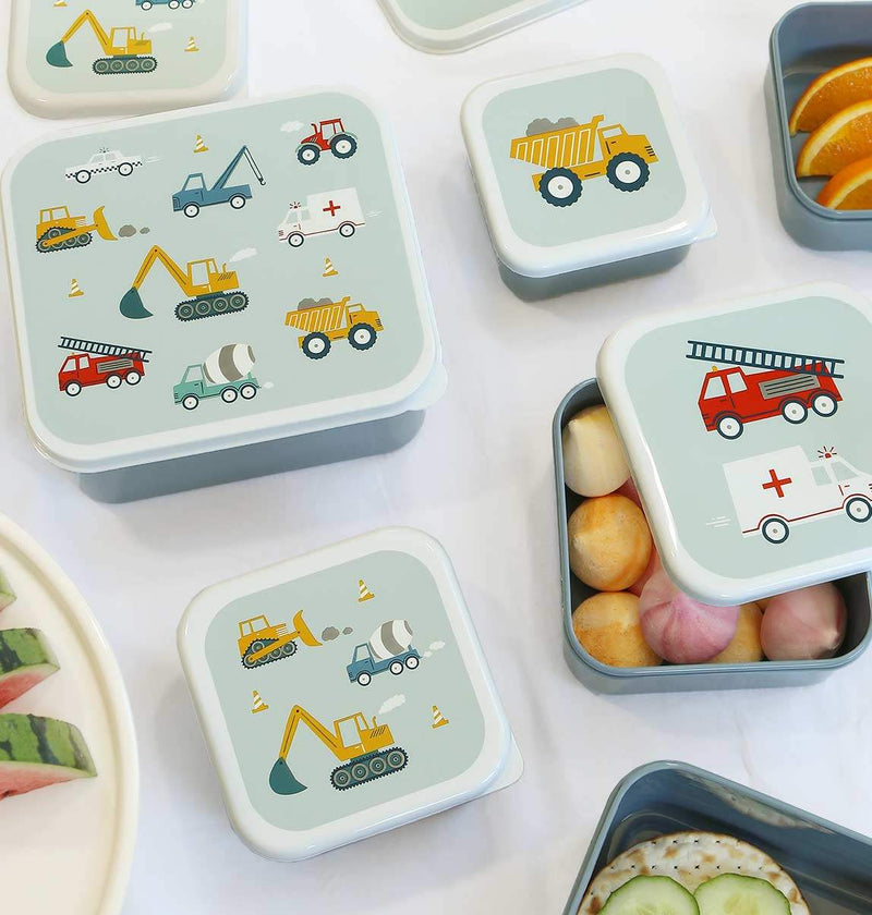 A Little Lovely Company - Lunch & Snack Box Set: Vehicles