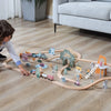 PolarB Wooden Toy Train Set - 92 Pieces