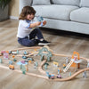 PolarB Wooden Toy Train Set - 92 Pieces