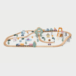 PolarB Wooden Toy Train Set - 92 Pieces