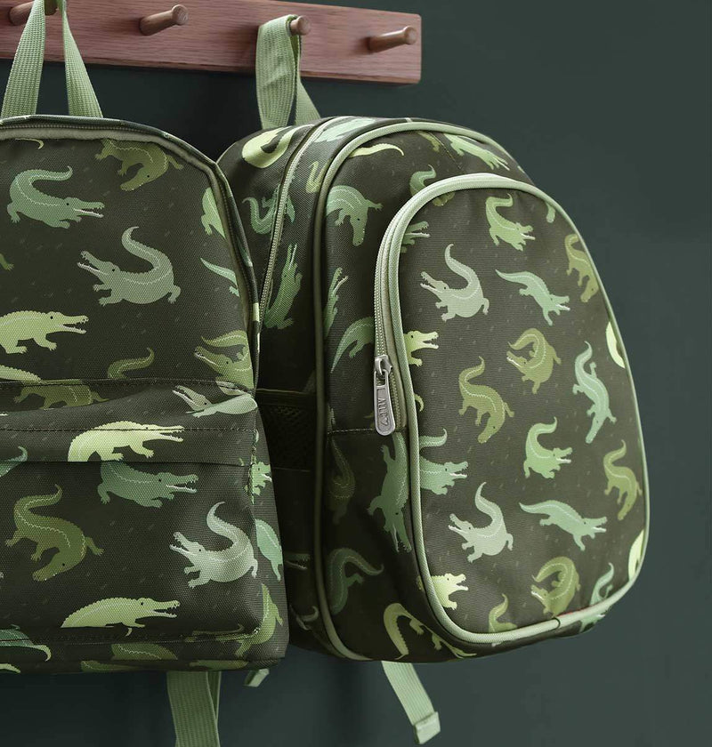 A Little Lovely Company - Backpack with Insulated Pocket: Crocodiles