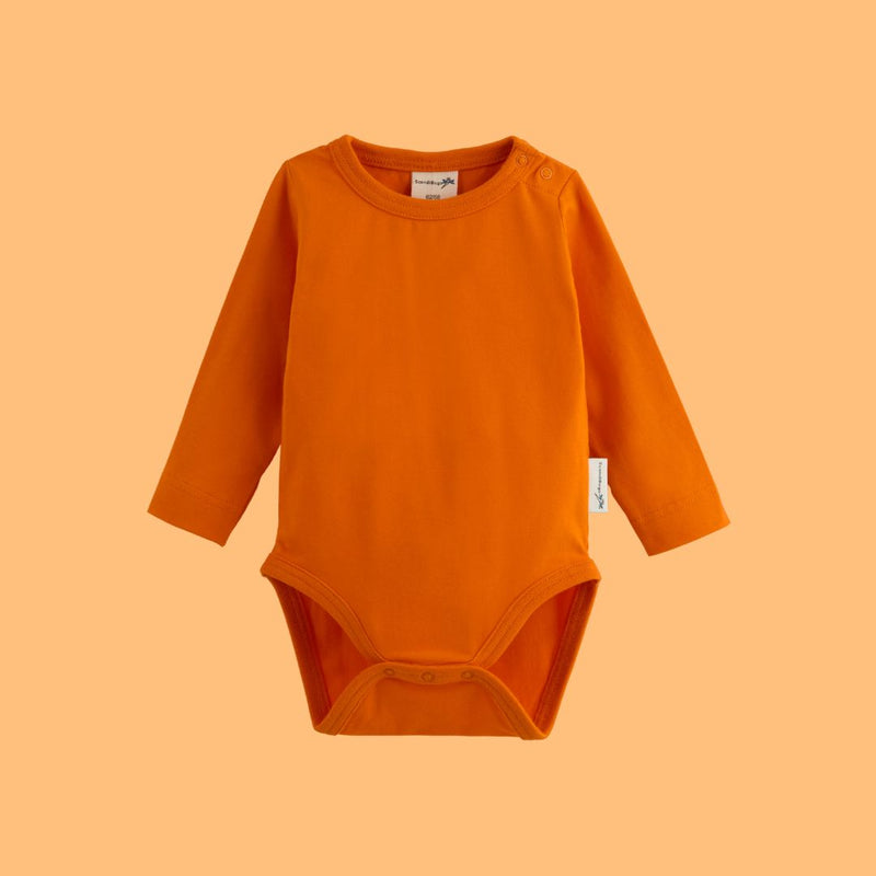 ScandiBugs Own Label Organic Long Sleeve Vest - Tangelo Orange