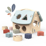 Speedy Monkey Wooden House Shape Sorter with 8 Blocks