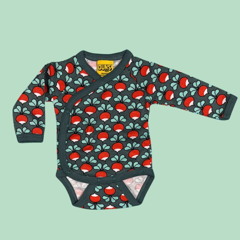 DUNS 가을 꽃 블루 - 기모노 랩 조끼