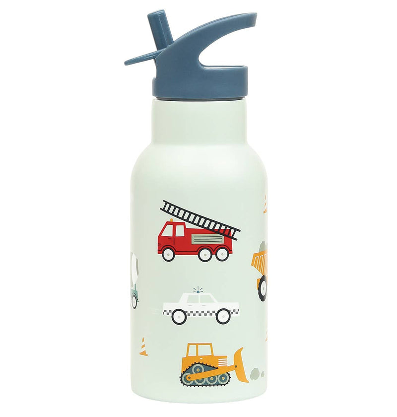 A Little Lovely Company - Kids Stainless Steel Drink / Water Bottle: Vehicles, Cars
