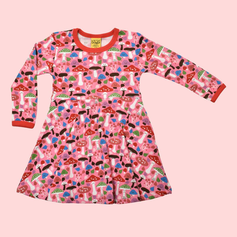 DUNS Mushroom: Pink - Sleeveless Gather Twirly Dress