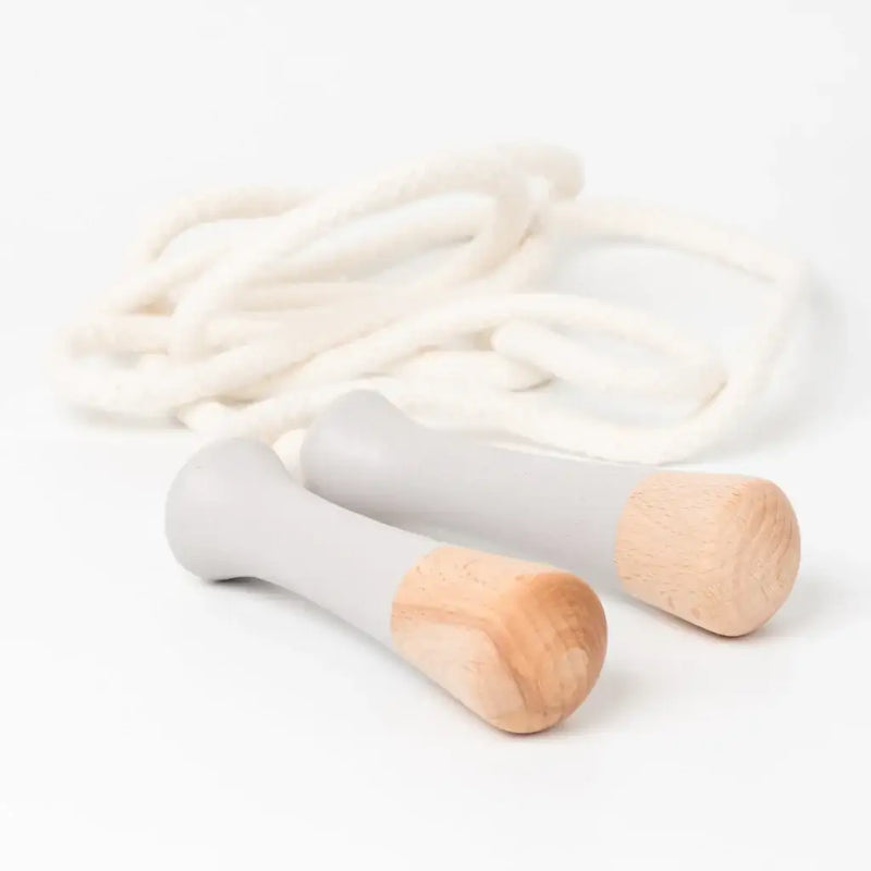 Me & Mine Classic Wooden Jump Rope - Grey