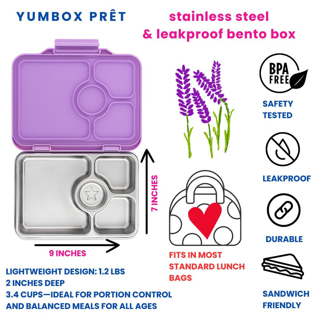 ***PRE ORDER*** Yumbox Prêt Stainless Steel Leakproof Bento Lunch Box  - Various Colours