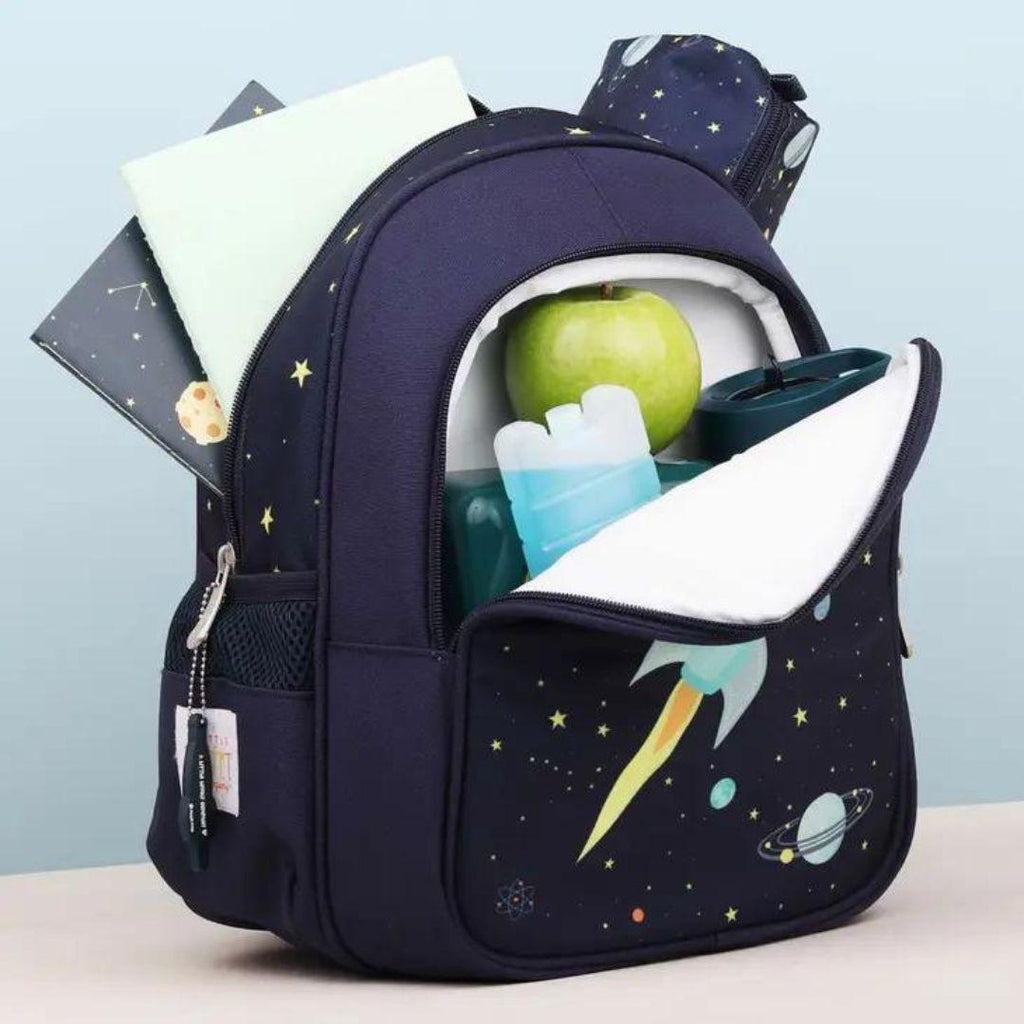 A Little Lovely Company - Backpack with insulated pocket: Space Rocket - ScandiBugs