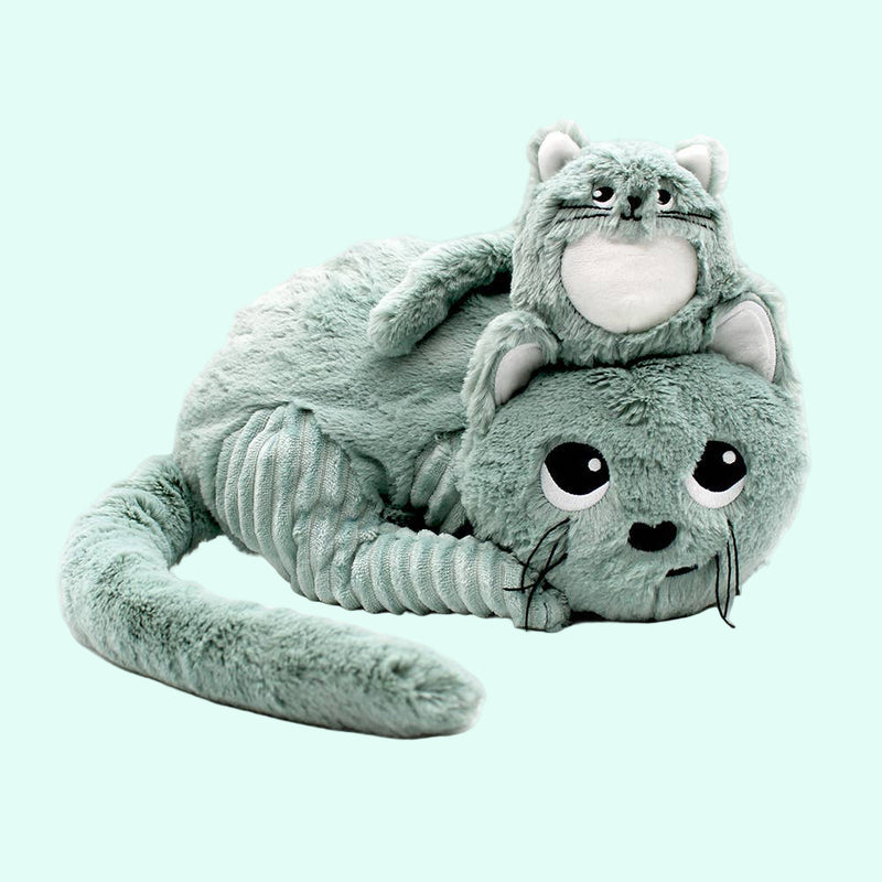 Les Ptipotos - Charlie The Cat Mum & Baby: Mint