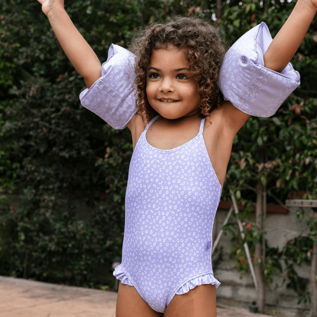Swim Essentials Armbands - 2-6 Years: Lilac Leopard