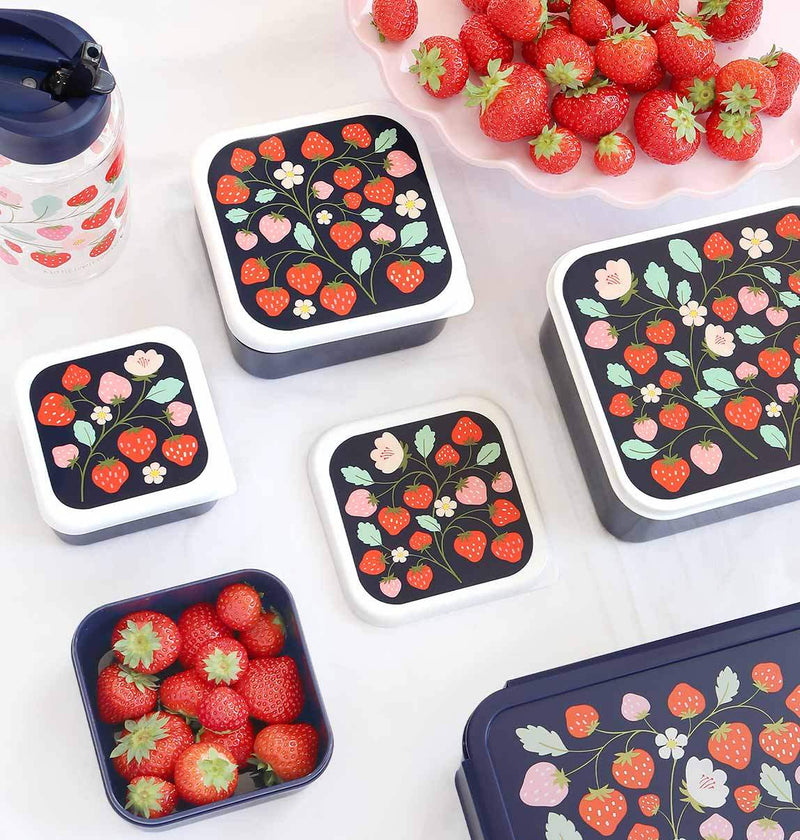 A Little Lovely Company - Lunch & Snack Box Set: Strawberries