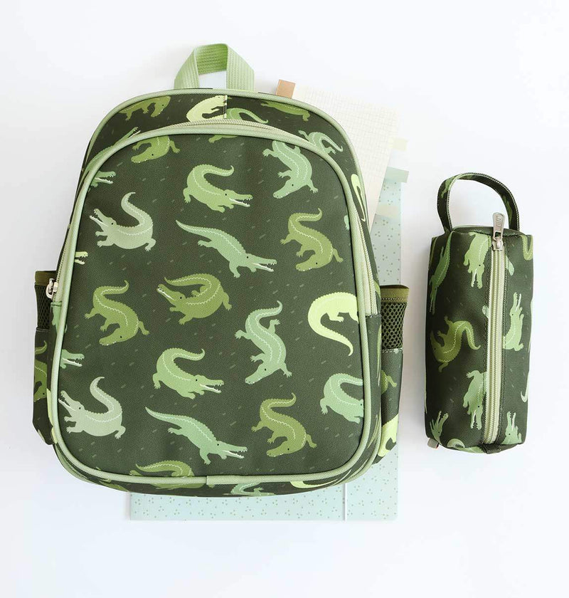 A Little Lovely Company - Backpack with Insulated Pocket: Crocodiles