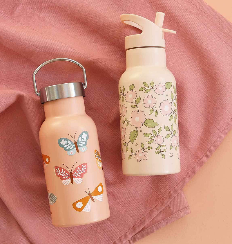 A Little Lovely Company Kids Stainless Steel Drink / Water Bottle: Butterflies