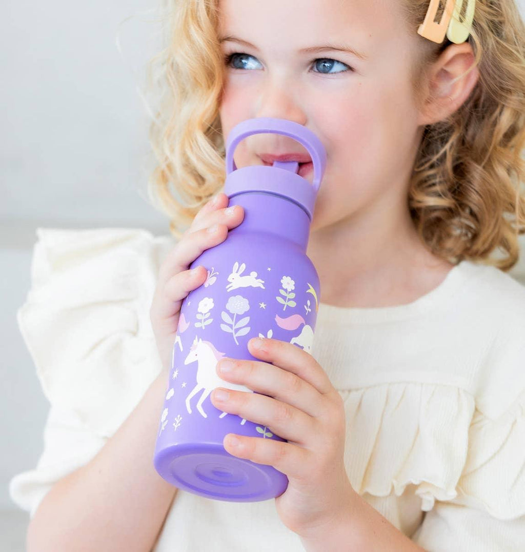 A Little Lovely Company - Kids Stainless Steel Drink / Water Bottle: Unicorn dreams