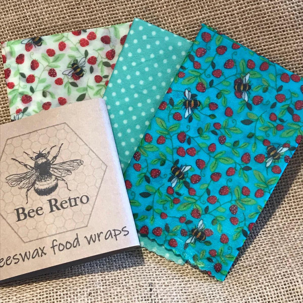 Bee Retro - Eco Friendly Beeswax Food Wraps - Strawberry Bee - ScandiBugs