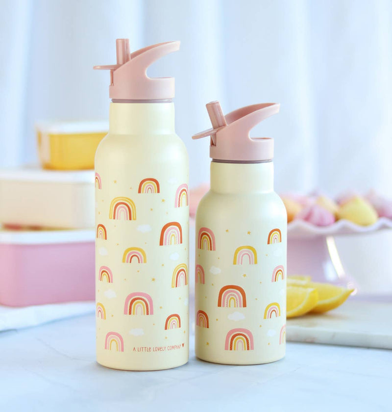 A Little Lovely Company XL Stainless Steel Drink / Water Bottle: Rainbows