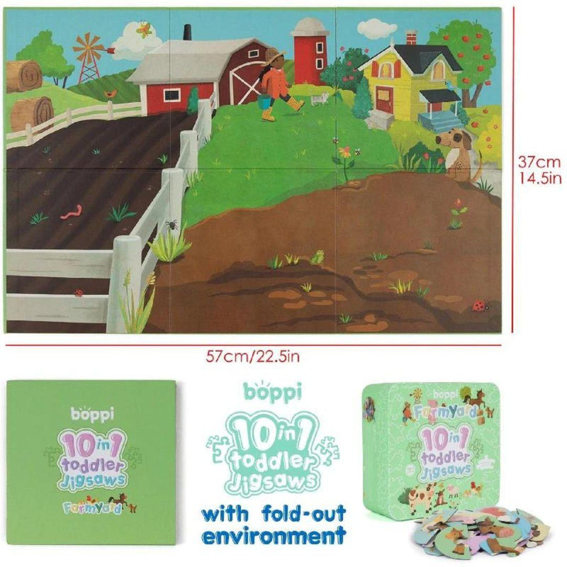 Boppi 10 in 1 Toddler Jigsaw Puzzle - Farmyard - ScandiBugs